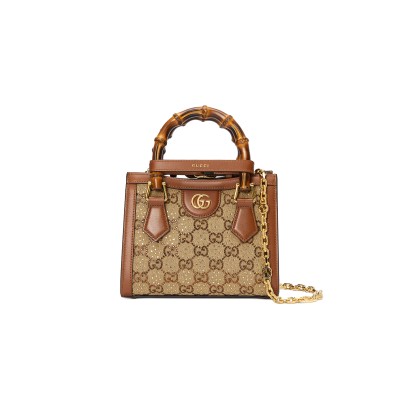 GUCCI DIANA CRYSTALS SMALL TOTE BAG 707449 (20*16*10cm)